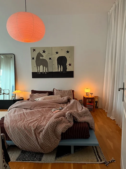 Cozy Western Bedroom with Horse Wall Art