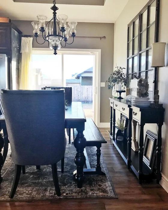 DIY Window Pane Mirror Above Farmhouse Buffet