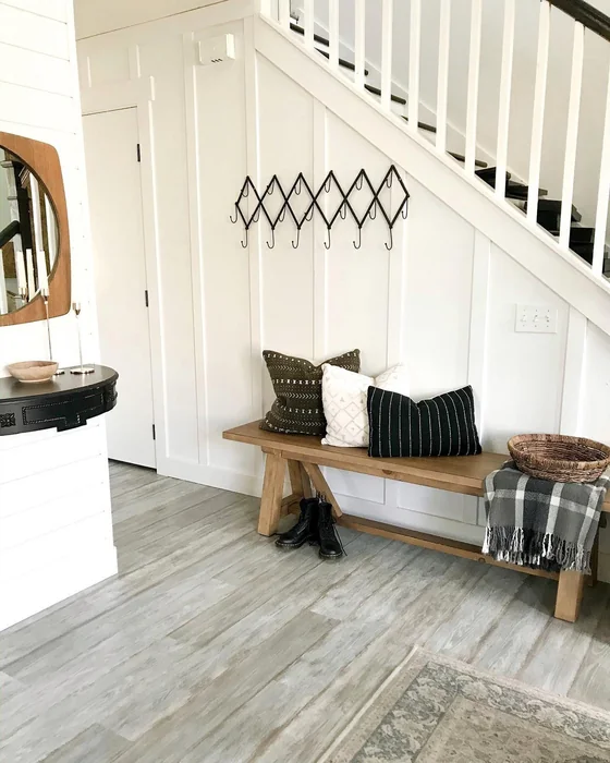 Under-Stairs Entryway Nook with Diamond Hook Rack and Bench
