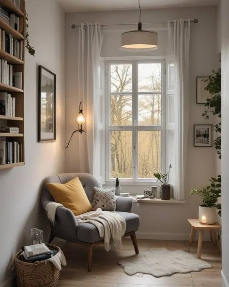 Cozy Scandinavian Window Reading Corner