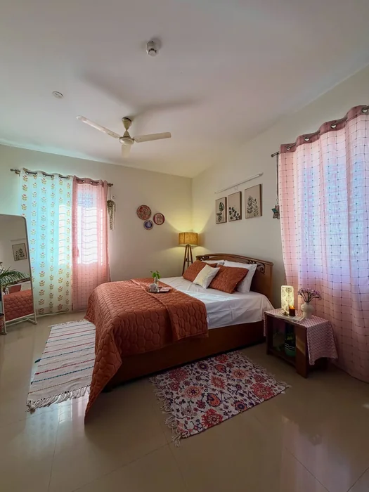 Simple Indian Bedroom with Terracotta Tones
