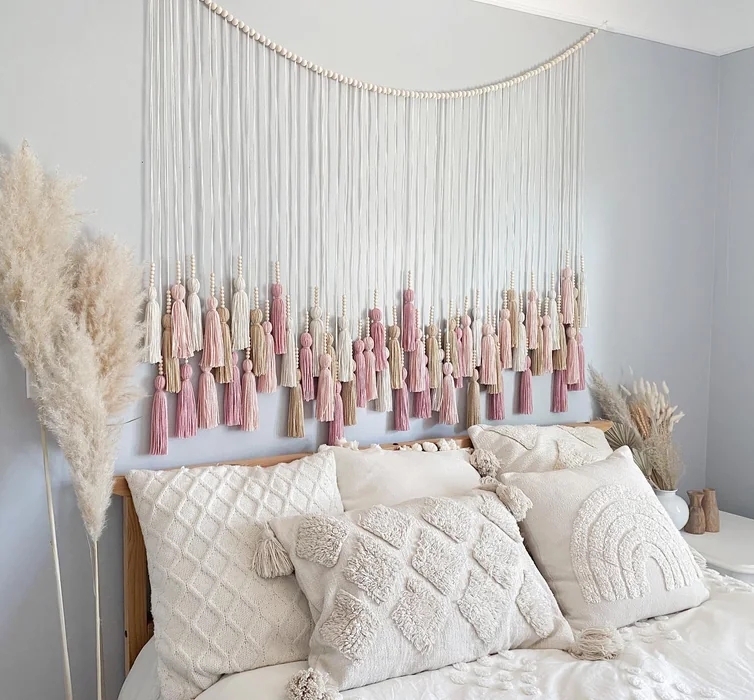Boho Tassel & Bead Wall Hanging Above Bed
