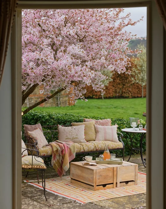Cherry Blossom Patio Seating Area