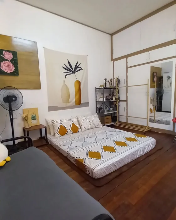 Boho Bedroom with Mustard Accents