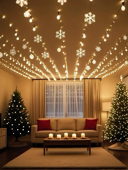 Christmas Living Room Ceiling Light Display