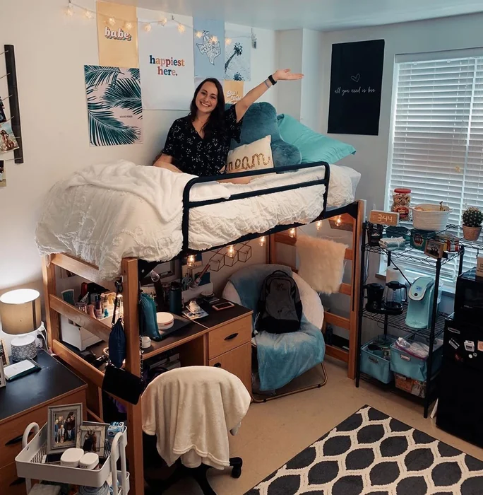 Small Dorm Room Maximized with Loft Bed