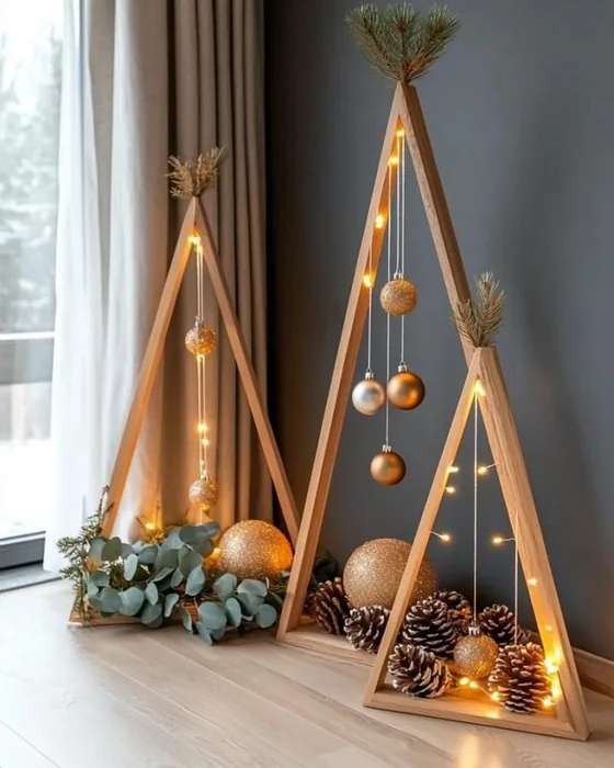 DIY Wooden Triangle Christmas Trees