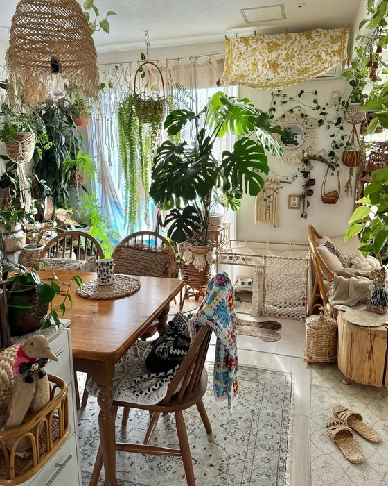 Indoor Jungle Boho Room