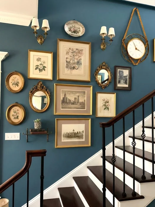 Teal Staircase Gallery Wall