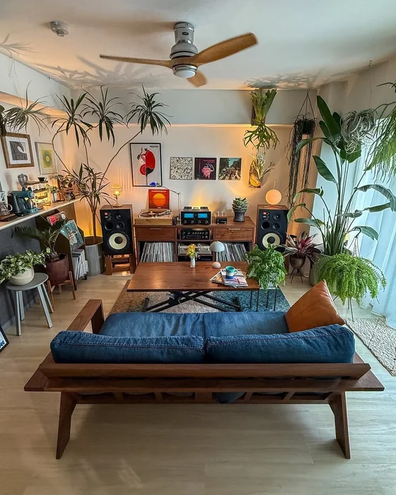 Retro Vinyl Record Living Room