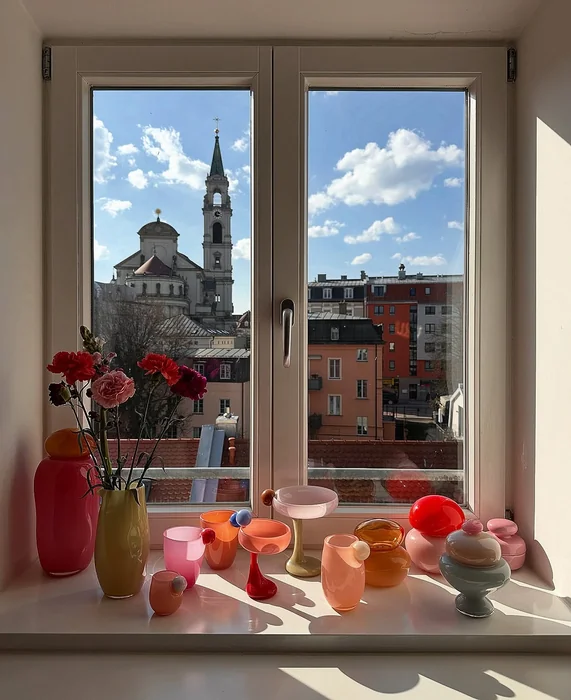 Spring Window Sill Terracotta Pots