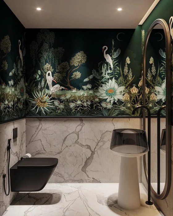 Botanical Mural Washroom Wall