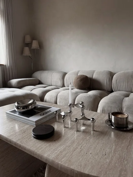Modern Travertine Coffee Table Styling
