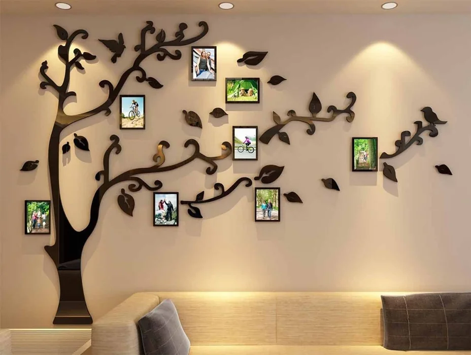 3D Family Tree Photo Wall