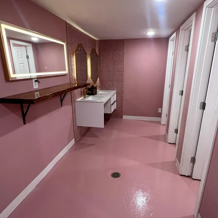 All-Pink Public Restroom