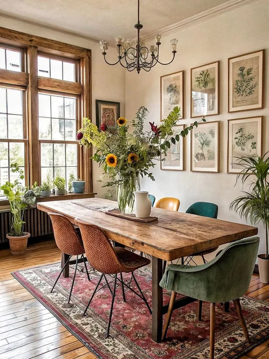 Dark Eclectic Art Collector Living Room