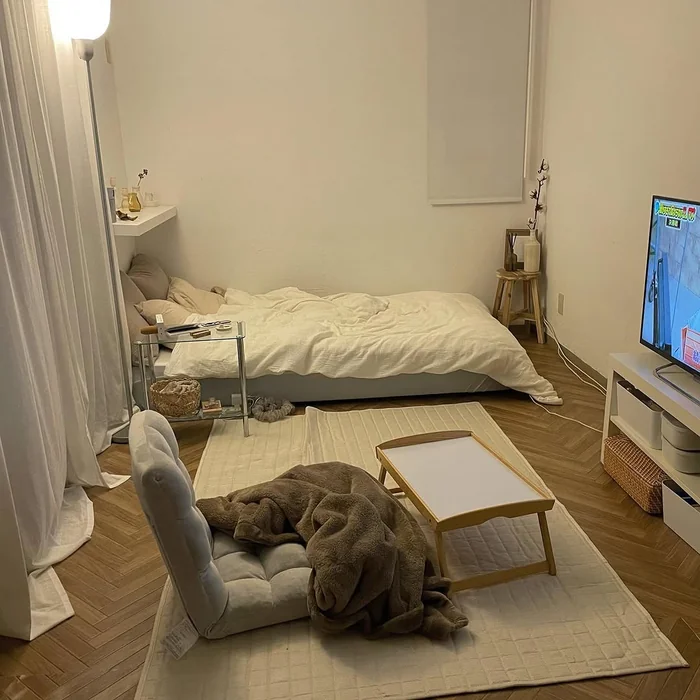 Elegant Velvet Bedroom with Baby Cot