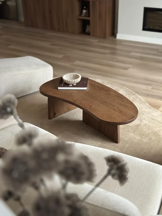 Organic Shaped Wood Coffee Table