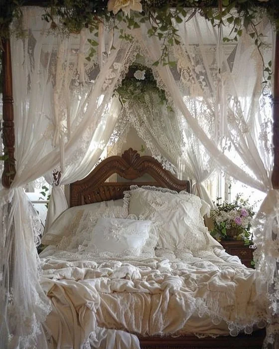 Romantic Lace Canopy Bedroom