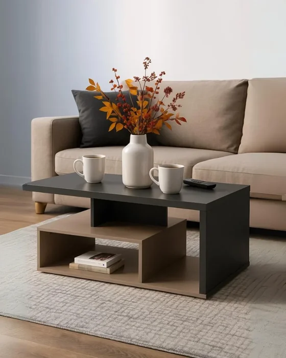 Modern Two-Tone Coffee Table Fall Decor