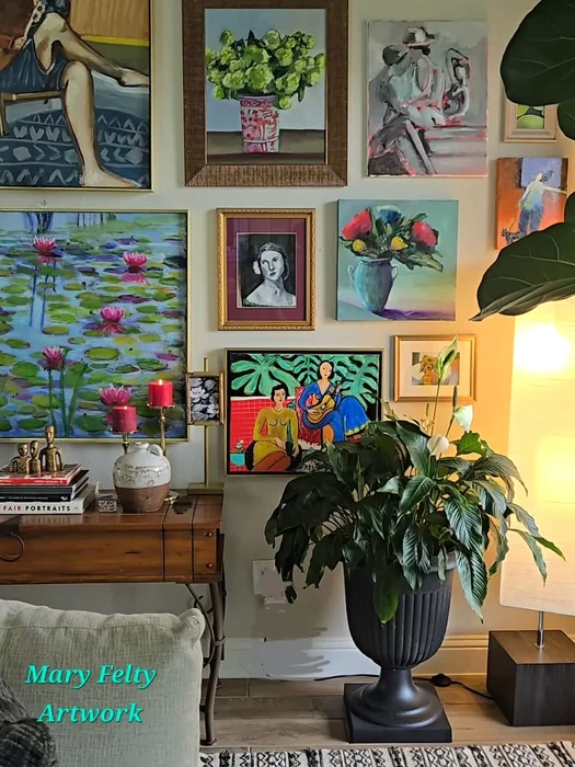 Eclectic Colorful Painting Gallery Wall