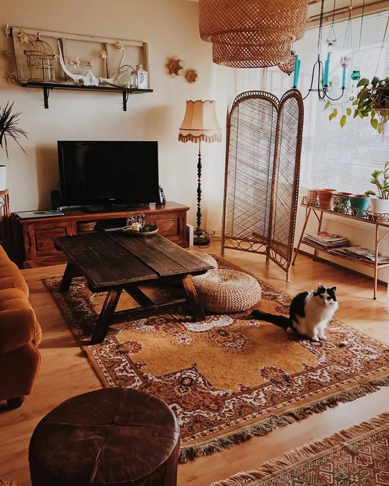 Warm Vintage Boho Living Room