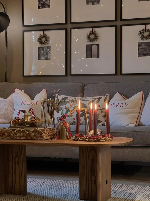 Christmas Coffee Table Candle Decor