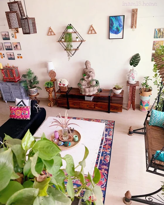 Indian Living Room with Money Plant