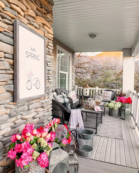 Hello Spring Front Porch Decor