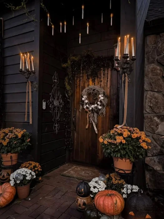Gothic Candlelit Front Porch