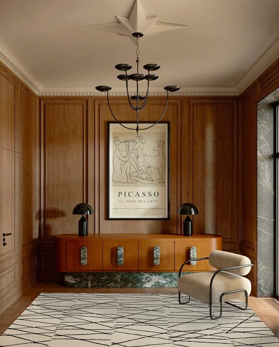 Dark Wood Picasso Poster Room