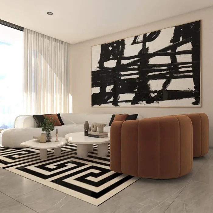 Black & White Modern Aesthetic Living Room