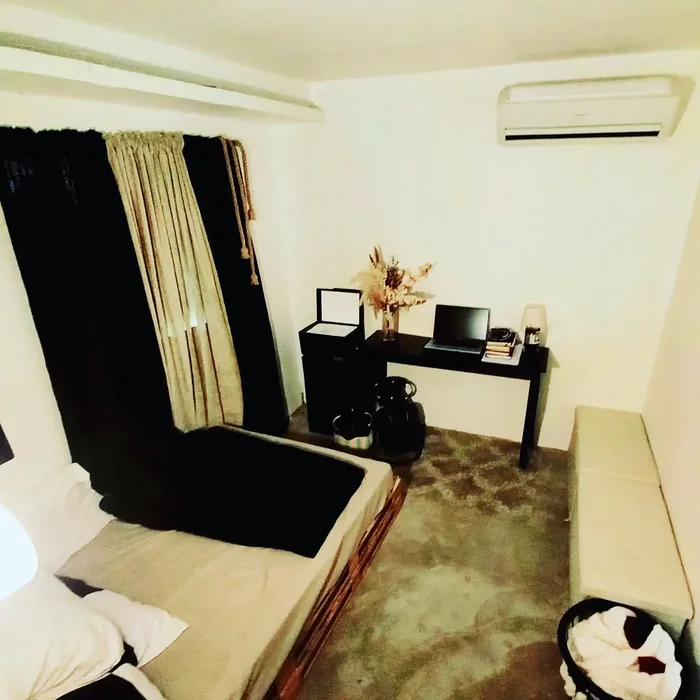 Simple Men's Bedroom with Study Corner