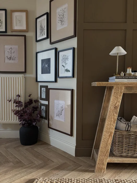 Botanical Print Gallery Wall in Hallway