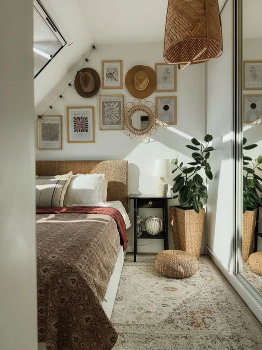 Boho Attic Bedroom with Gallery Wall