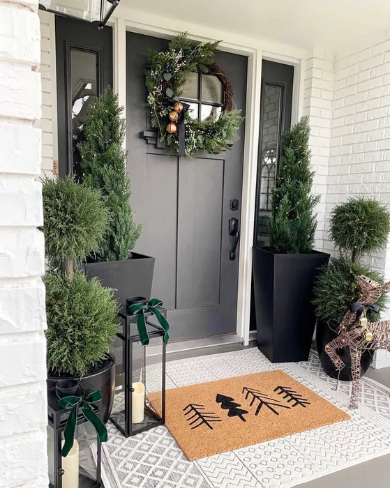 Modern Minimalist Holiday Front Porch
