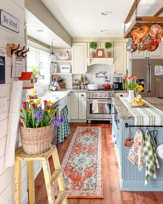 Colorful Farmhouse Spring Kitchen