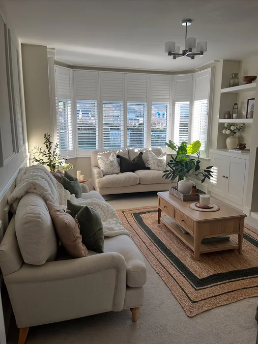 Bright Neutral Living Room with Bay Window