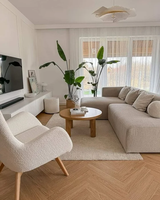 Modern Minimalist Living Room in White