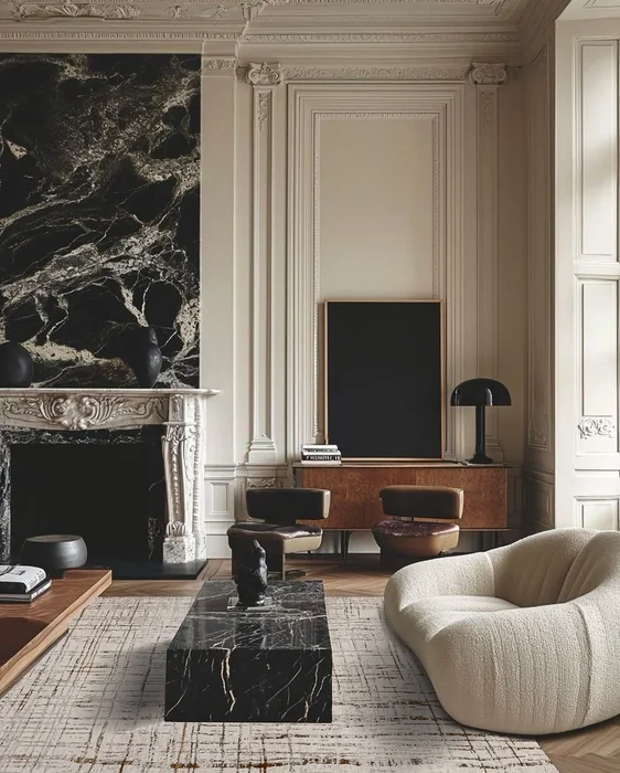 Parisian Dark Aesthetic Living Room
