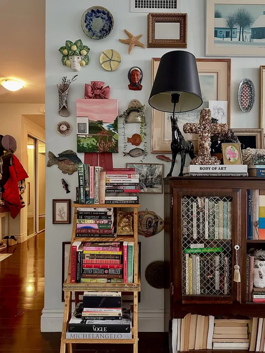 Eclectic Wall Decor With Books